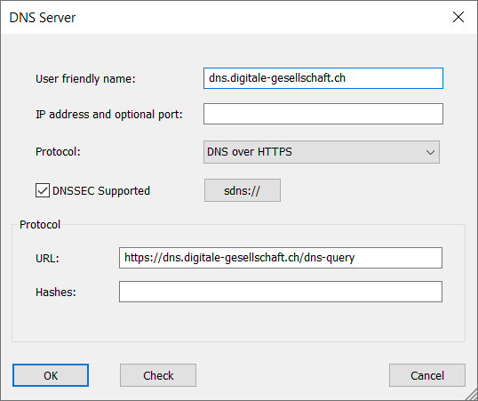 DNS over HTTPS server example