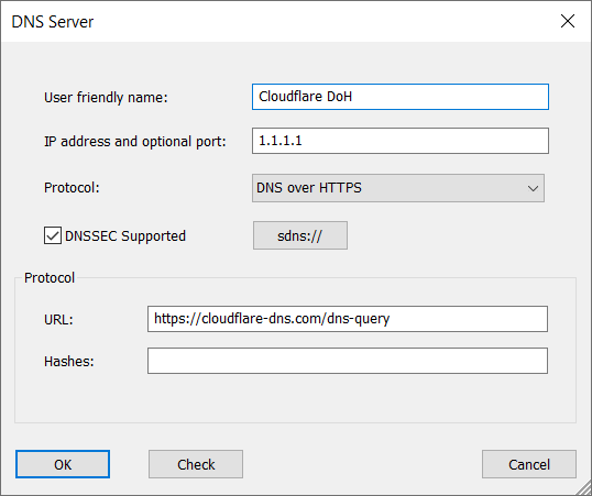 DNS over HTTPS example
